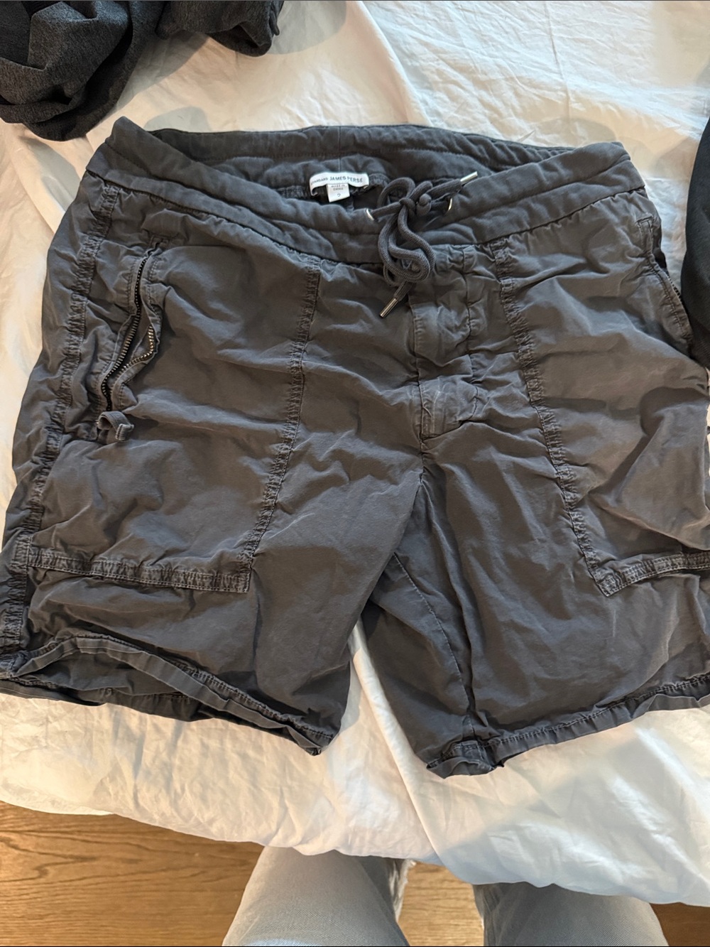 James Perse Men's Casual Drawstring Cargo Shorts - Gray